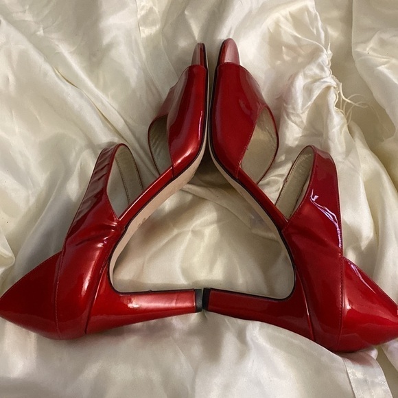ROBERTO Capucci Firenze Red Patent Open  Toe Heel’s - Picture 1 of 9